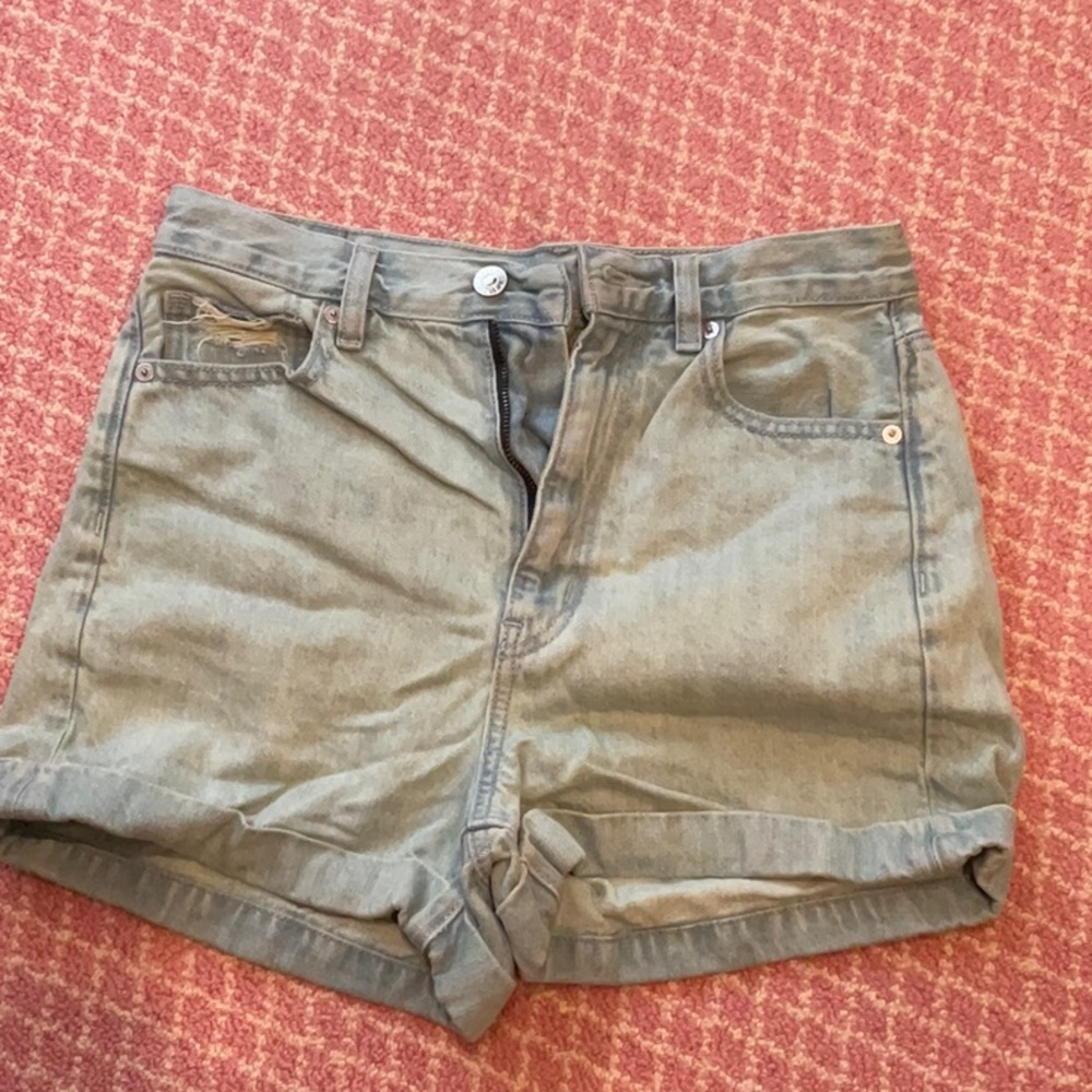American Eagle Outfitters Blue Jean Shorts High-Waisted Relaxed Fit